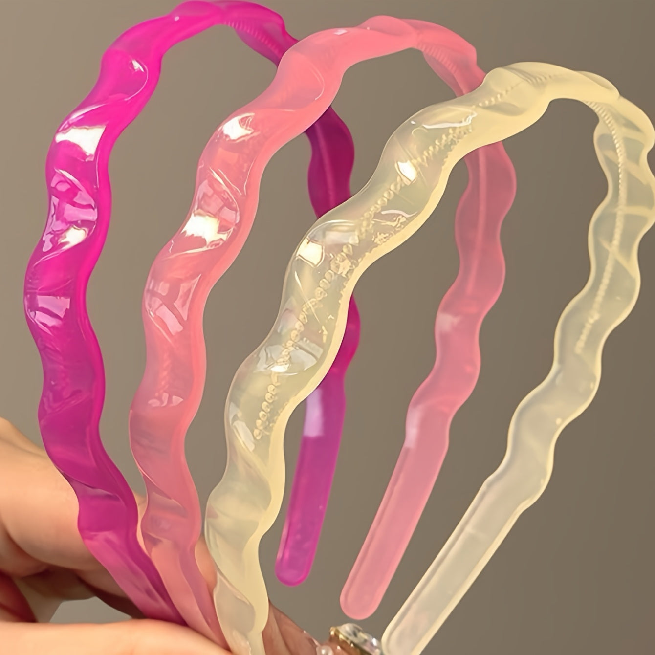 Hairband for Women in Jelly Color, Face Washing, Hair Pressing, Teeth, Waves, Anti-slip Headband, Women's Outing, Versatile Hair Clip, Temperament Headwear